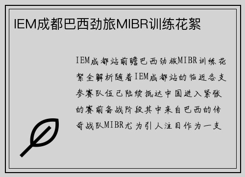 IEM成都巴西劲旅MIBR训练花絮