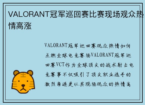 VALORANT冠军巡回赛比赛现场观众热情高涨